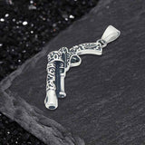 Vintage Pistol Gun Stainless Steel Punk Pendant