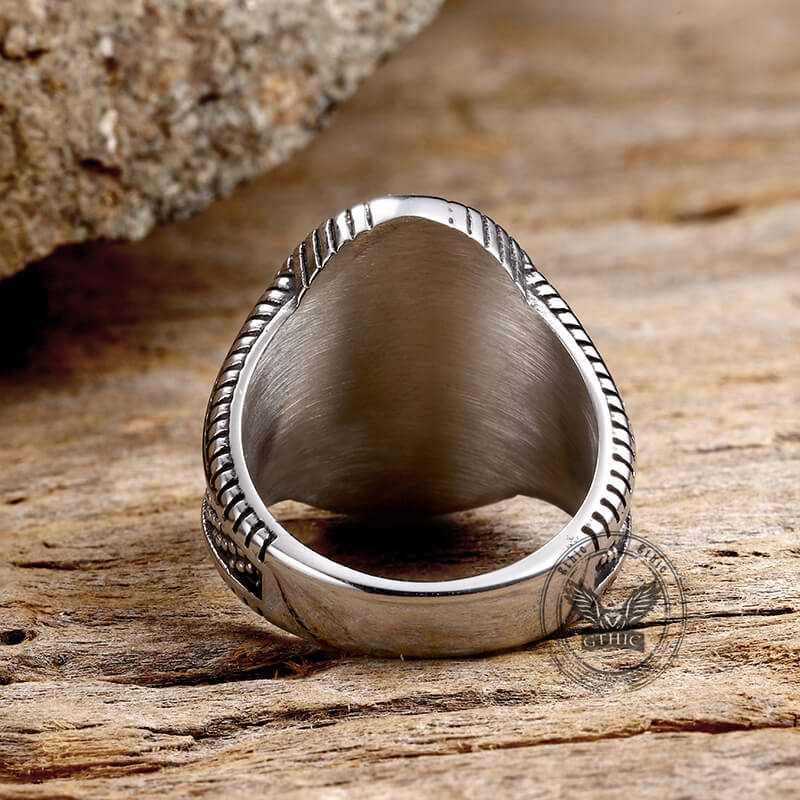 Vintage Polka Dot Black Zircon Stainless Steel Ring | Gthic.com