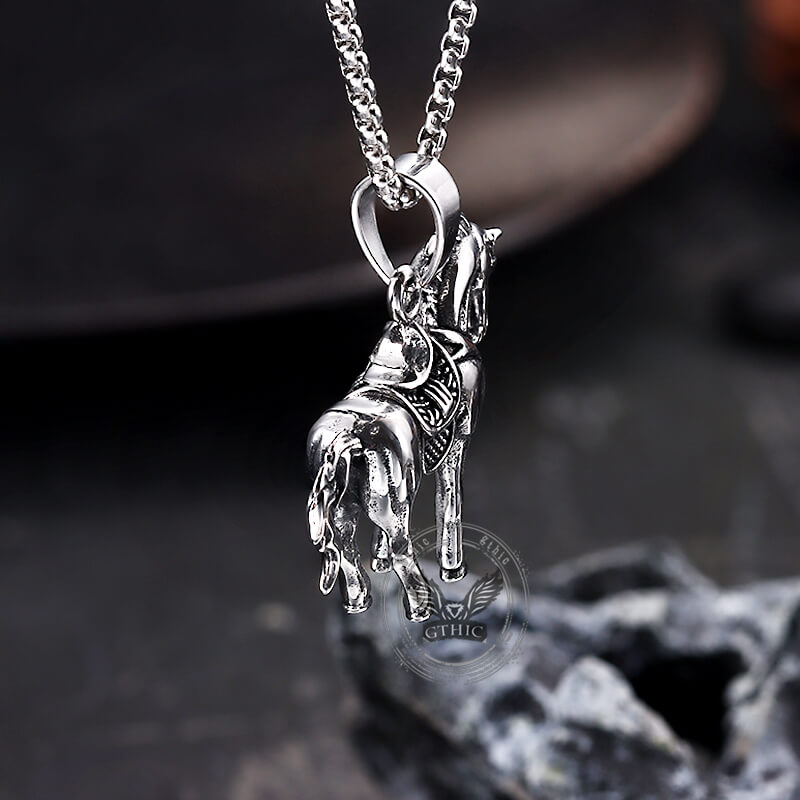 Vintage Prairie Horse Stainless Steel Pendant