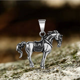 Vintage Prairie Horse Stainless Steel Pendant | Gthic.com