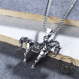 Vintage Prairie Horse Stainless Steel Pendant | Gthic.com
