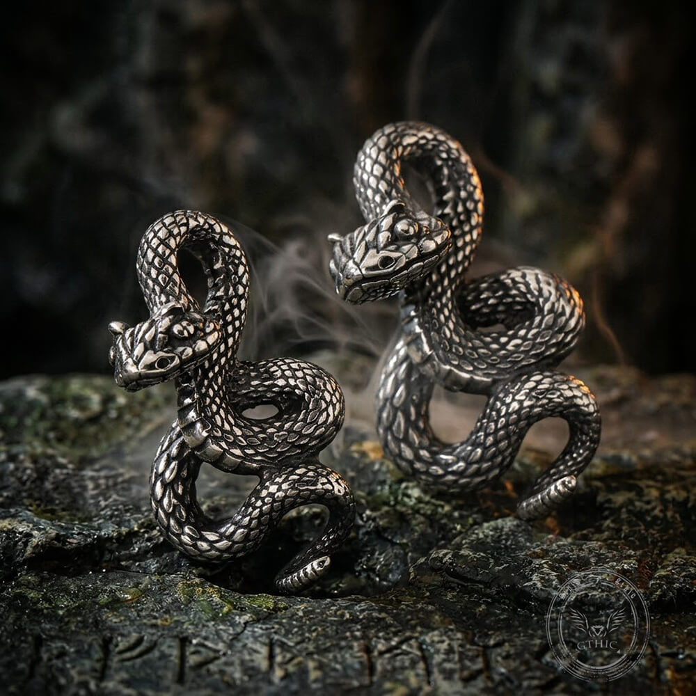 Vintage Python Stainless Steel Snake Pendant | Gthic.com