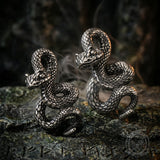 Vintage Python Stainless Steel Snake Pendant