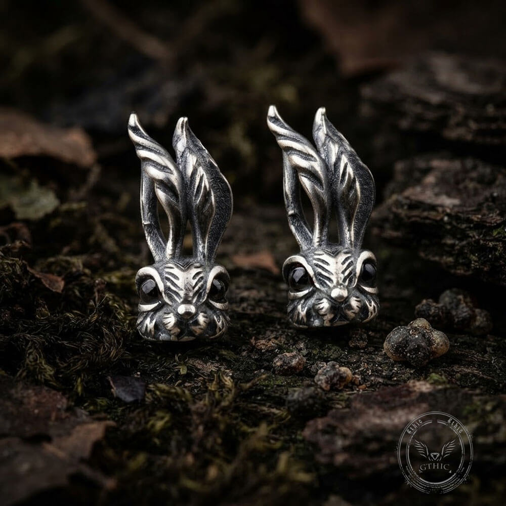 Vintage Rabbit Sterling Silver Stud Earring