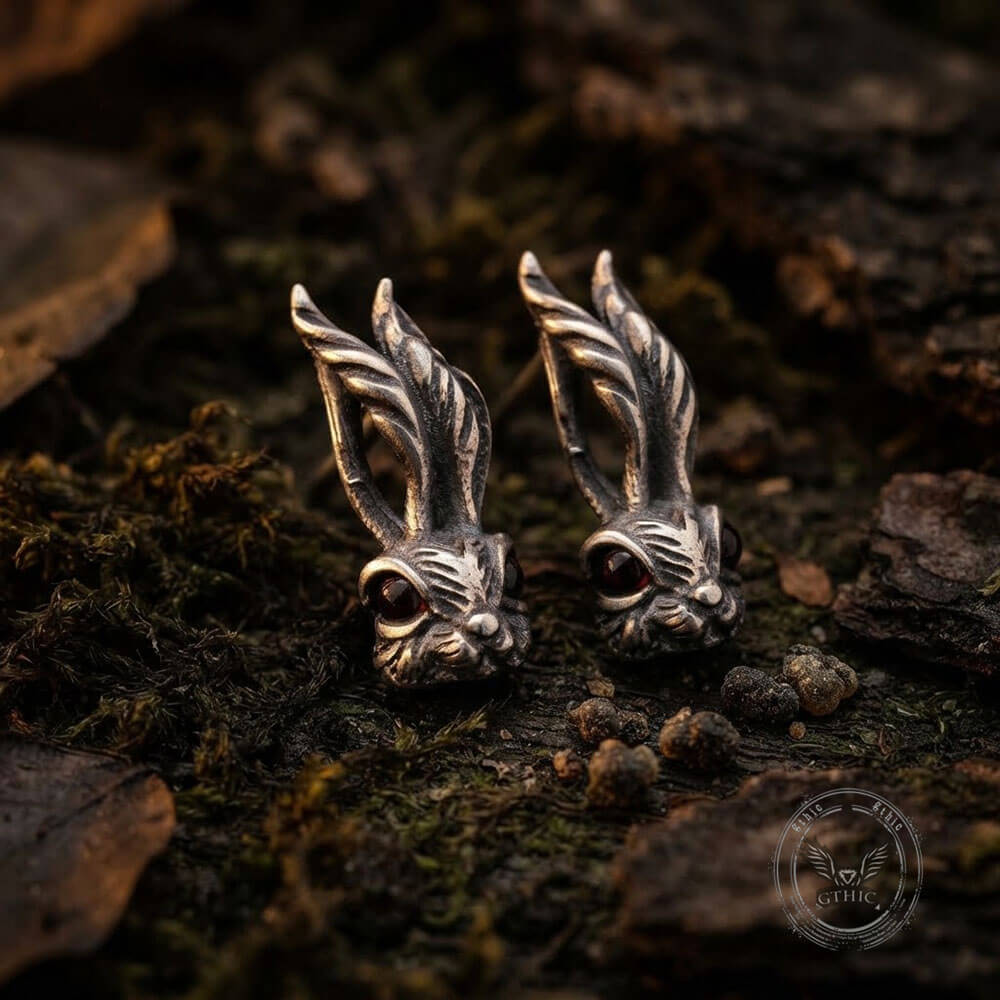 Vintage Rabbit Sterling Silver Stud Earring | Gthic.com