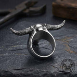 Vintage Ram Horn Skull Stainless Steel Ring