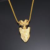 Vintage Ram Shield Stainless Steel Viking Pendant | Gthic.com
