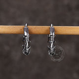 Vintage Rattan Wrapped Stainless Steel Hoop Earrings