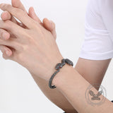 Vintage Red Eye Snake Shape Stainless Steel Bracelet 02 | Gthic.com