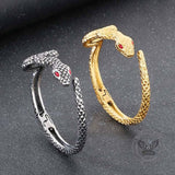 Vintage Red Eye Snake Shape Stainless Steel Bracelet 03 | Gthic.com