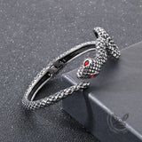 Vintage Red Eye Snake Shape Stainless Steel Bracelet