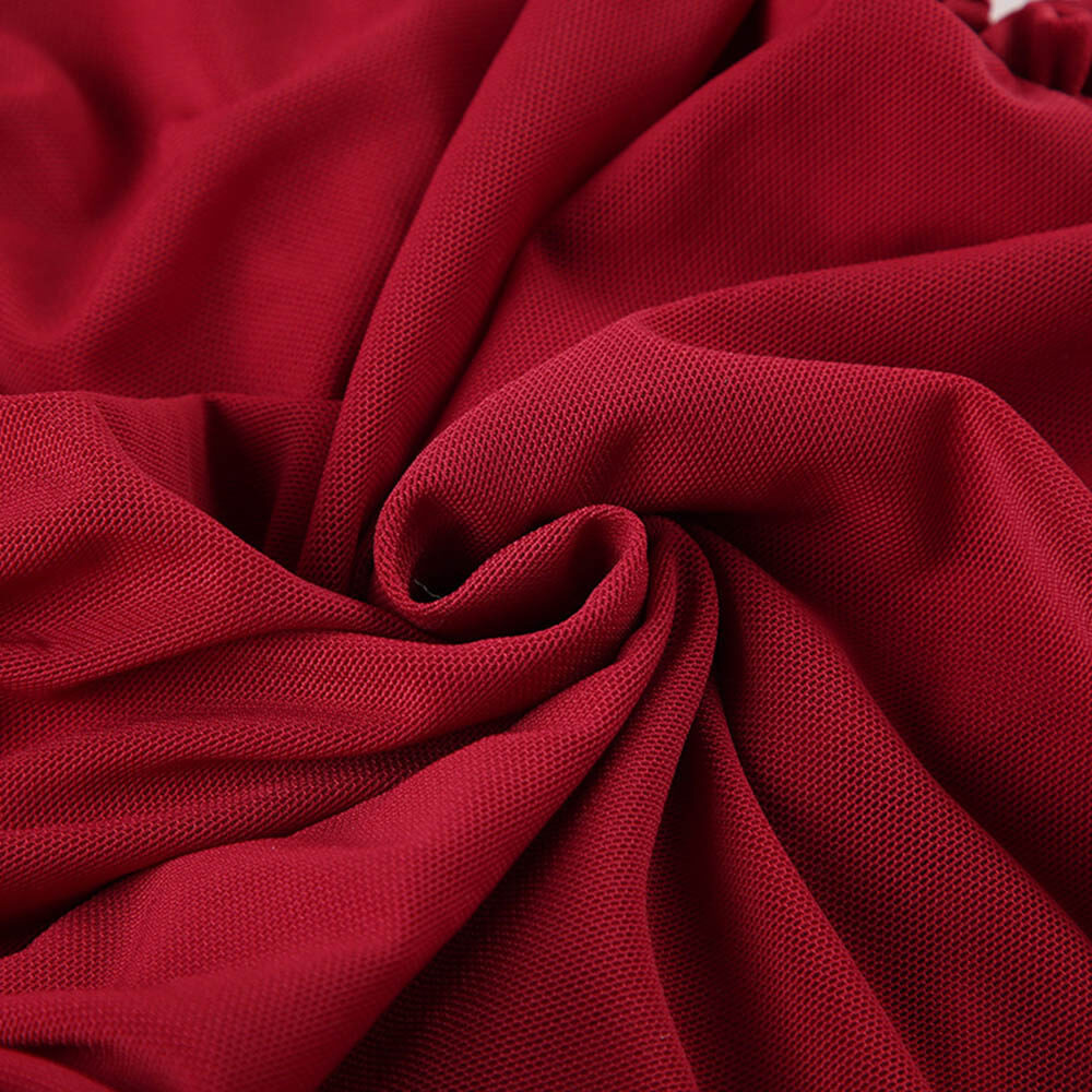 Vintage Red Tube Top Bow Pleated Cake Dress