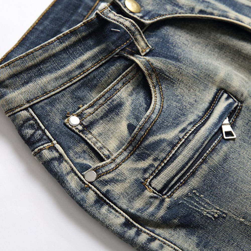 Vintage Ripped Embroidered Stretch Denim Shorts | Gthic.com