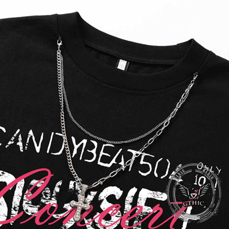 Vintage Rock Singer Character Print Ripped T-shirt