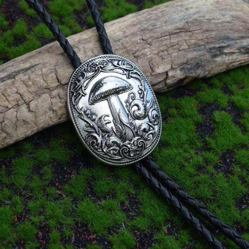 Vintage Rose Rabbit Mushroom Alloy Cowboy Bolo Tie