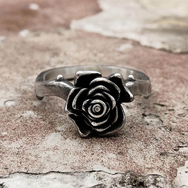 Vintage Rose Stainless Steel Gothic Ring | Gthic.com