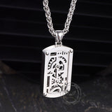 Vintage Rotatable Gear Stainless Steel Square Pendant