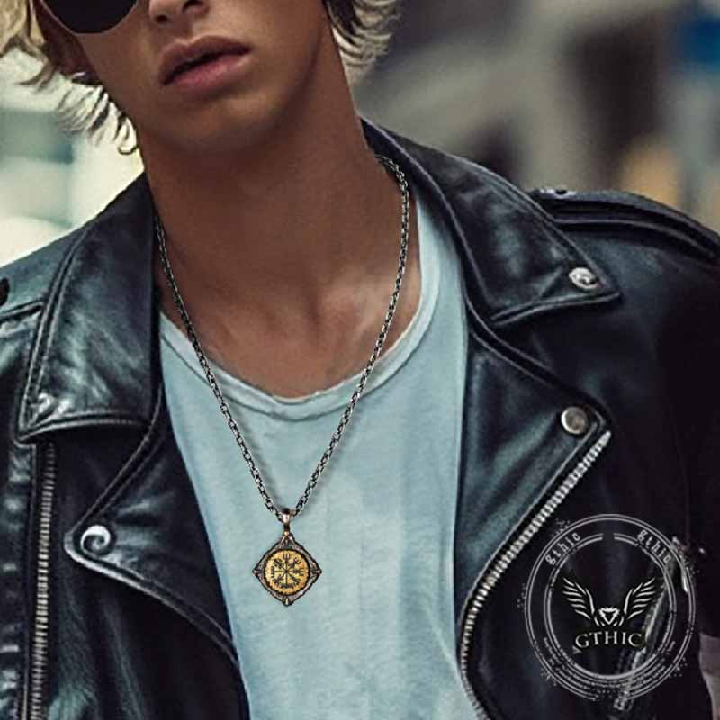 Vintage Rune Totem Sterling Silver Viking Pendant 02 | Gthic.com