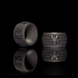 Vintage Samurai Warrior Sterling Silver Band Ring | Gthic.com