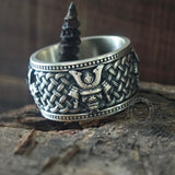 Vintage Samurai Warrior Sterling Silver Band Ring
