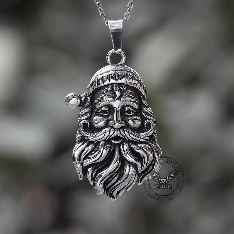 Vintage Santa Claus Stainless Steel Pendant | Gthic.com