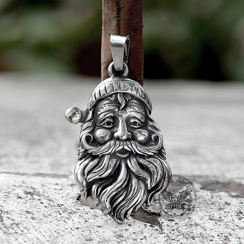 Vintage Santa Claus Stainless Steel Pendant | Gthic.com