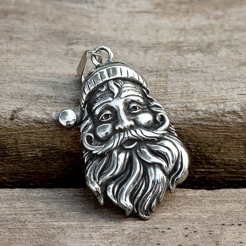 Vintage Santa Claus Stainless Steel Pendant | Gthic.com