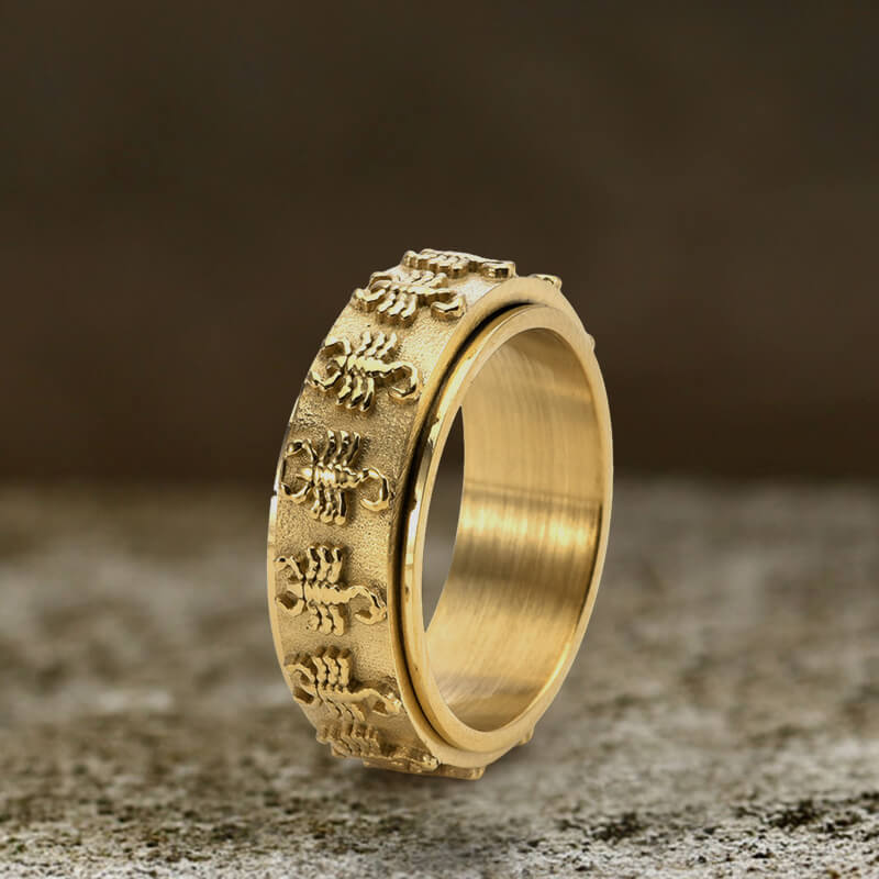 Vintage Scorpion Stainless Steel Spinner Ring | Gthic.com