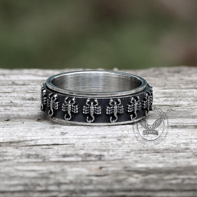 Vintage Scorpion Stainless Steel Spinner Ring
