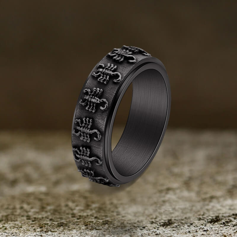 Vintage Scorpion Stainless Steel Spinner Ring | Gthic.com