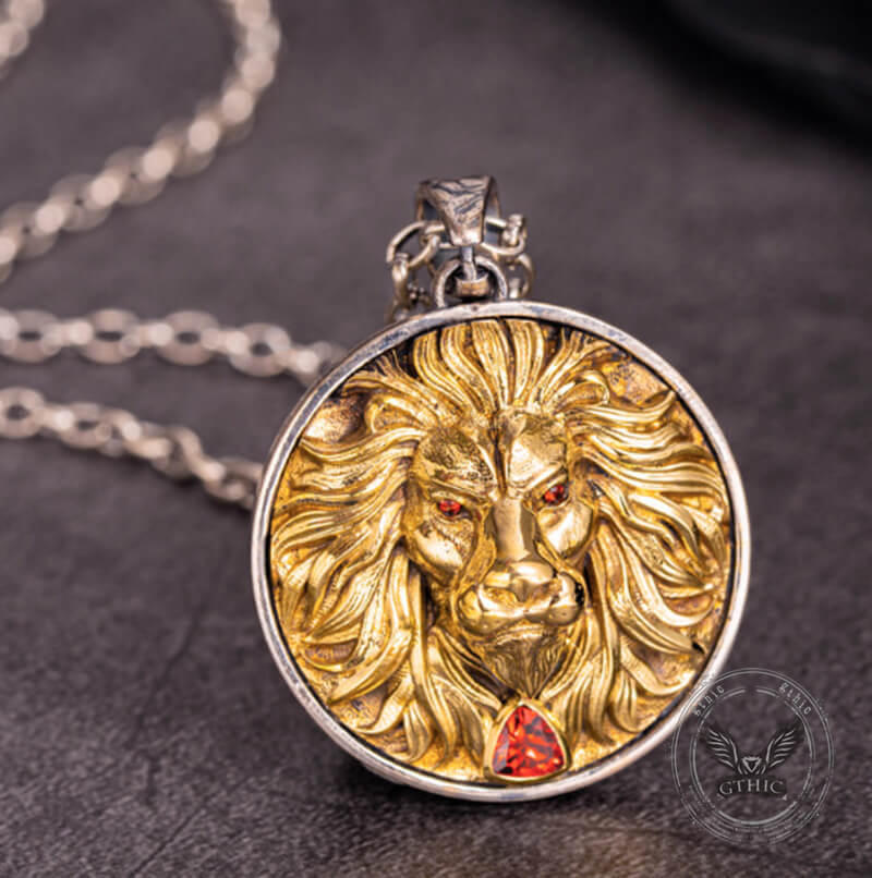 Vintage Seven Realms Gem Lion Sterling Silver Pendant | Gthic.com