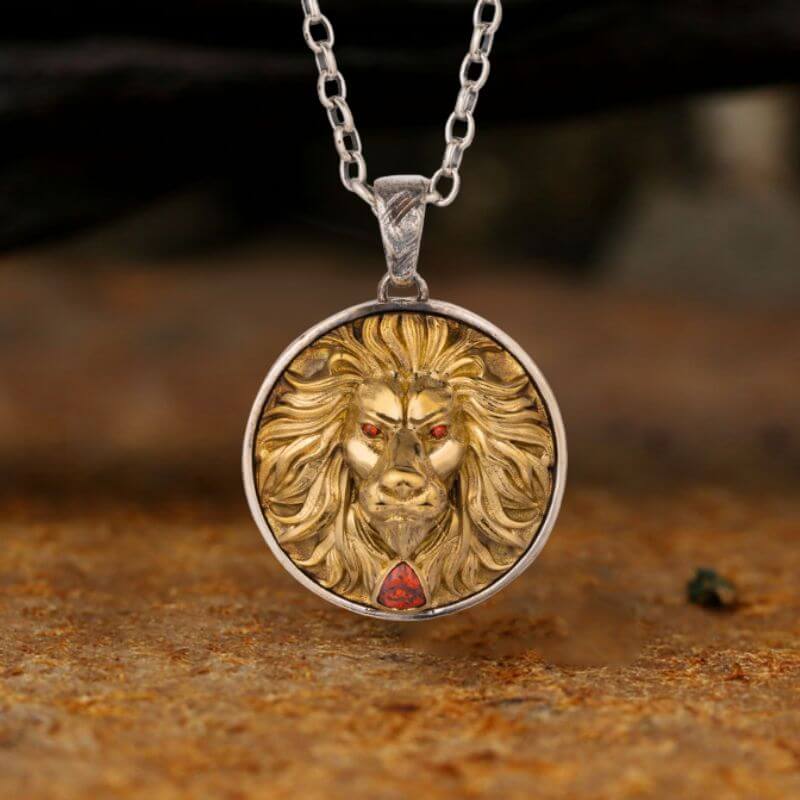 Vintage Seven Realms Gem Lion Sterling Silver Pendant
