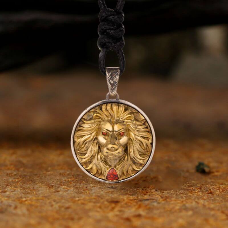 Vintage Seven Realms Gem Lion Sterling Silver Pendant