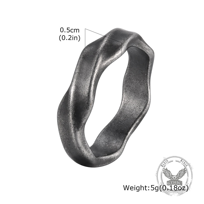 Vintage Simple Twist Pattern Stainless Steel Ring | Gthic.com
