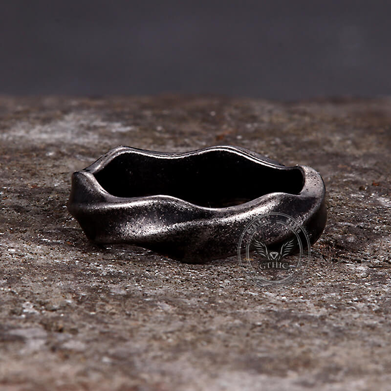 Vintage Simple Twist Pattern Stainless Steel Ring