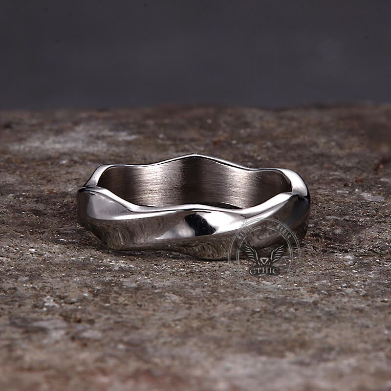 Vintage Simple Twist Pattern Stainless Steel Ring