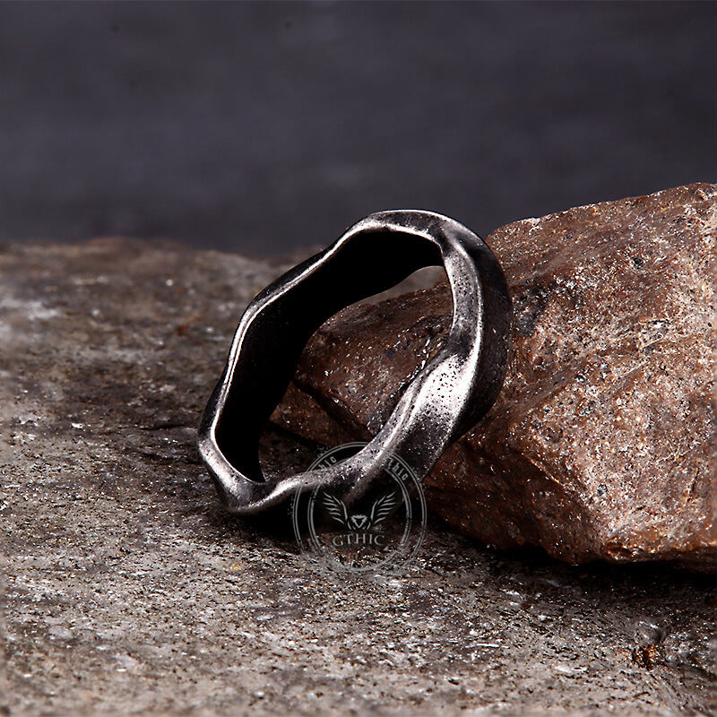 Vintage Simple Twist Pattern Stainless Steel Ring