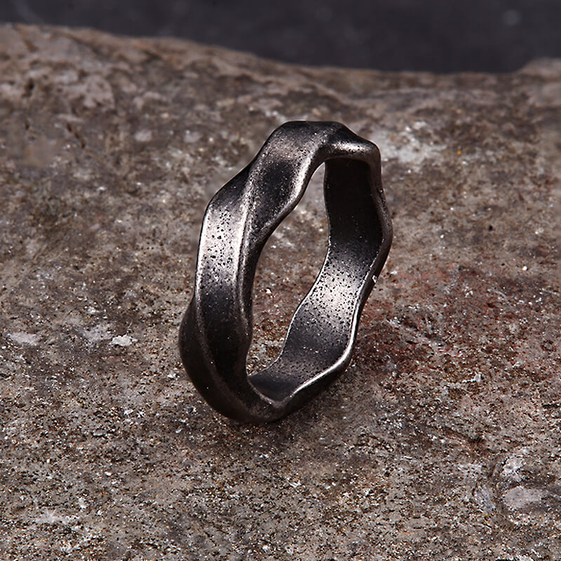 Vintage Simple Twist Pattern Stainless Steel Ring