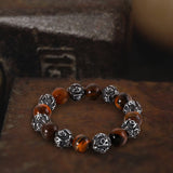 Vintage Six-character Stainless Steel Buddha Bead Bracelet | Gthic.com