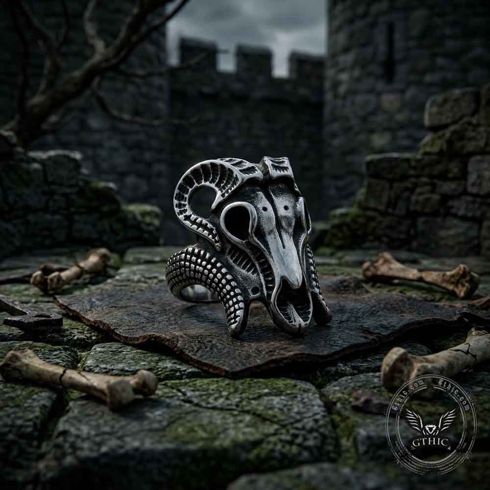 Vintage Skull Goat Head Stainless Steel Ring