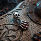 Vintage Skull Hand-held Gem Stainless Steel Pendant