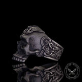 Vintage Skull Warrior Sterling Silver Gothic Ring