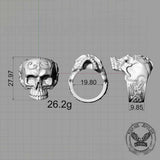 Vintage Skull Warrior Sterling Silver Gothic Ring