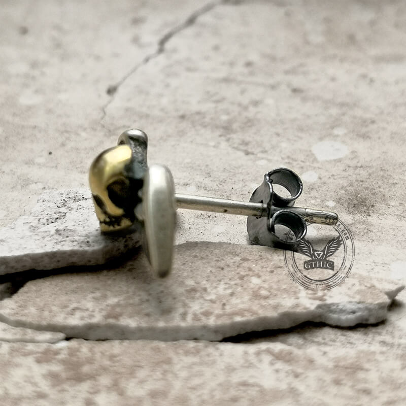 Boucles d'oreilles en argent sterling avec ailes de tête de mort vintage