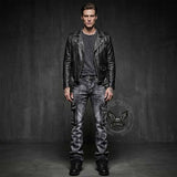 Vintage Slim Fit Flare Cotton Cargo Denim Jeans | Gthic.com