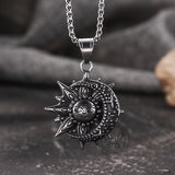 Vintage Smiley Sun Celestial Body Stainless Steel Pendant