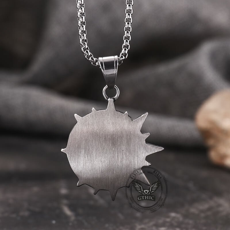 Vintage Smiley Sun Celestial Body Stainless Steel Pendant