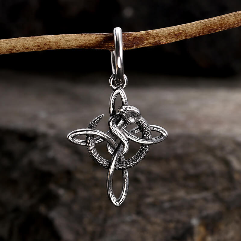 Vintage Snake Celtic Knot Stainless Steel Earrings | Gthic.com
