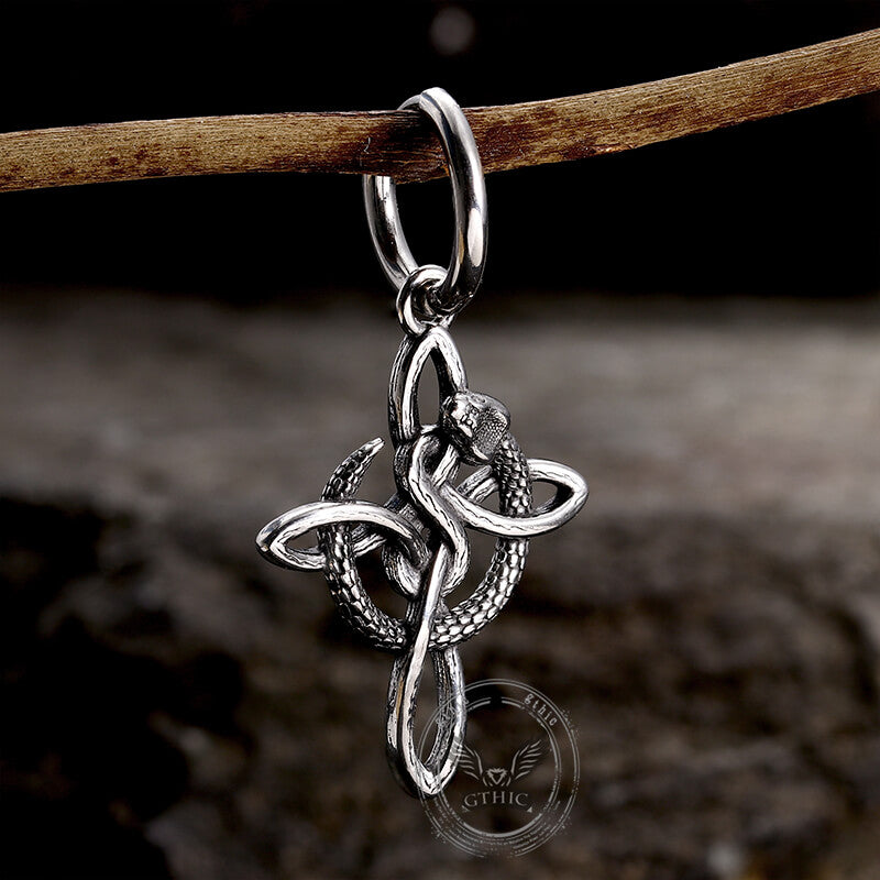 Vintage Snake Celtic Knot Stainless Steel Earrings | Gthic.com