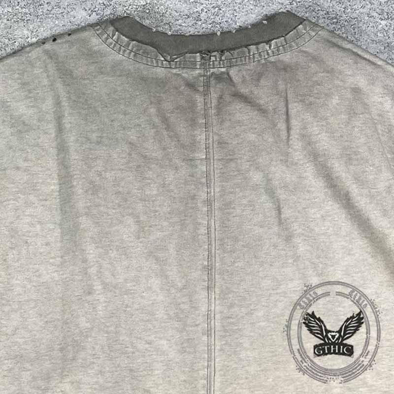 Vintage Snake Graphic Print Washed Distressed T-shirt